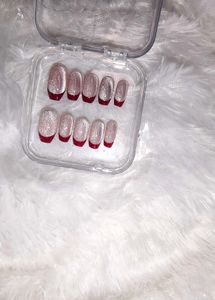 Red French Tip Press-On Nails