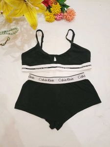 Calvin Klein Black Logo Briefs with victoria bra