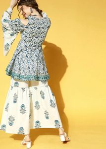 Elegant Printed Kurta Set with Palazzo