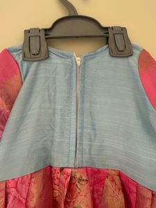 pink and blue ethnic frock