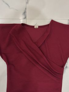 Chic Burgundy Wrap Top