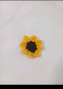 Handmade Crochet Sunflower Hair Clip