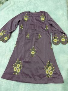 silk embroidered kurta pant set