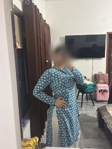 Stylish Teal Printed Kurta
