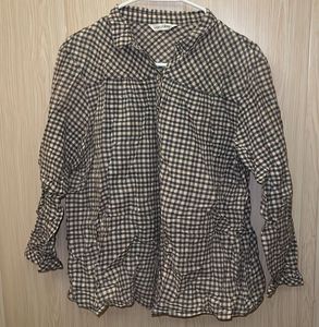 Checked Button-Up Shirt