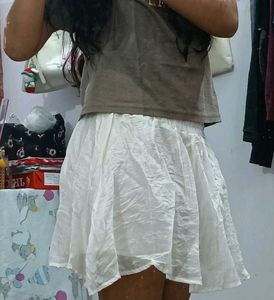 Flowy White Mini Skirt