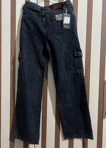 Dark Wash Cargo Jeans