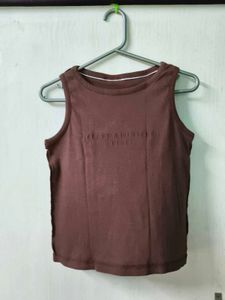 Brown Graphic Tank Top