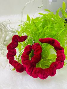 Red Velvet Hoop Earrings