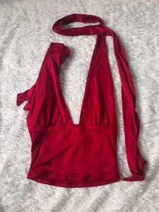 Red Halter Neck Crop Top( savana)