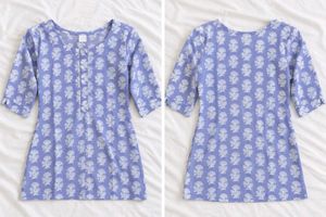 lilac Block Print Kurta