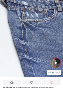 sassafras Stylish Blue Wide Leg Jeans