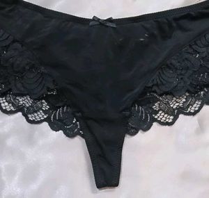 Black Lace Thong Panty