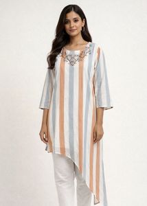 Striped Asymmetrical Top