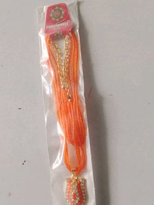 Pooja Shree Orange Chain Necklace
