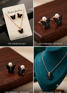Chic Butterfly Necklace & Earring Set