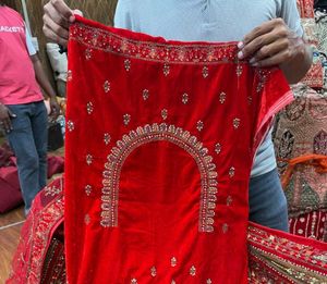 Stunning Red &amp; Gold Embellished Lehenga Choli