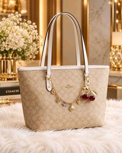 Coach Monogram Tote Bag with Charms