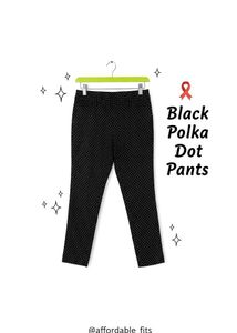 Chic Black Polka Dot Pants