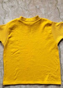Retro Yellow Mock Neck Sweatshirt