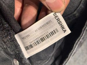 Bershka Men’s Charcoal Grey Denim -Trendy Wide Leg