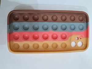 Iphone 11 Brown Pink Bubble Cover .