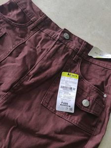Stylish Maroon Cargo Skirt