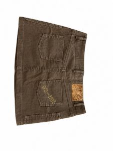 Vintage Brown low waist Mini Skirt
