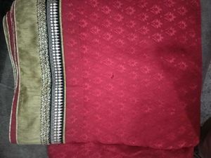 Elegant Red Saree with Embellished Border