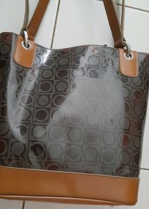 Ferragamo Leather And PVC Bucket Bag