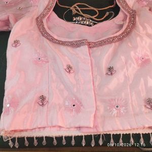 Stunning Pink Embroidered  &amp; mirror Lehenga Choli