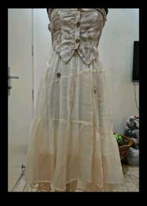 Chic Satin Crop Top &amp; Pleated Maxi Skirt Set