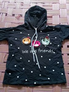 Cute Black Graphic Hoodie