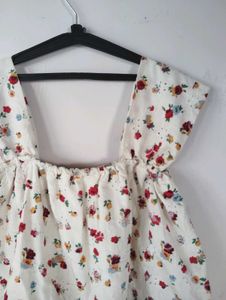 Floral Square neck balloon Top