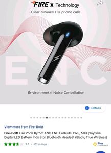 Fire Pods Rythm ANC ENC Earbuds TWS, 50H playtime