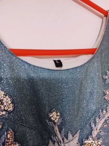 Elegant Sequined Ombre Ethnic Gown