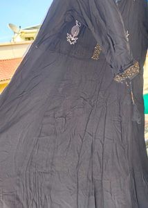 Elegant Black Kurta with Golden Border