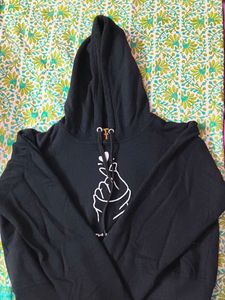 Black Graphic Print Hoodie