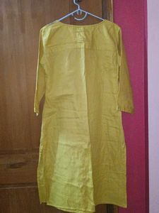 Yellow Kurta with Floral Embroidery