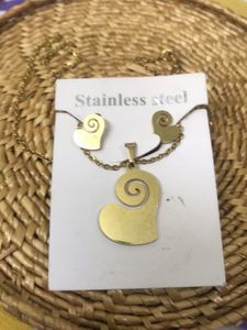 Gold Stainless Steel Jewelry Set
