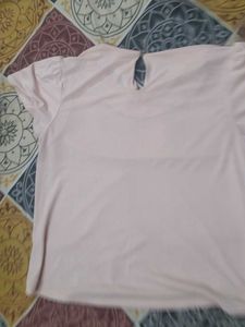 Pink Puff Sleeve Top with Pearls