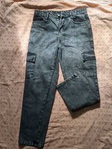 Acid Wash Cargo Jeans