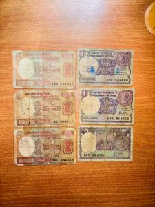 2 Rupee And One Notes