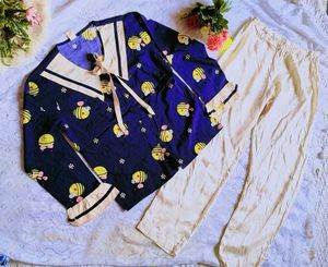 Cute korean Bee Print Pajama Set