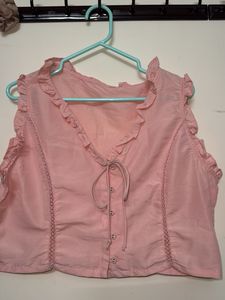 Cute Pink Ruffled Top
