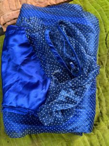 Royal Blue Polka Dot Lehenga Choli