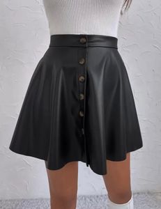 Korean Style Faux Leather Skirt