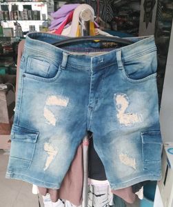 Distressed Denim Shorts