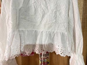 Chic White Eyelet Blouse