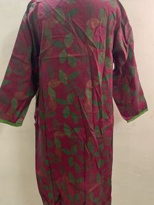 Maroon Kurta with Leaf Print